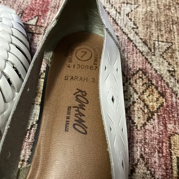 Genuine leather Vintage ROMANO - made in Brazil - Huaraches white sandals Sz 7 - Picture 7 of 12
